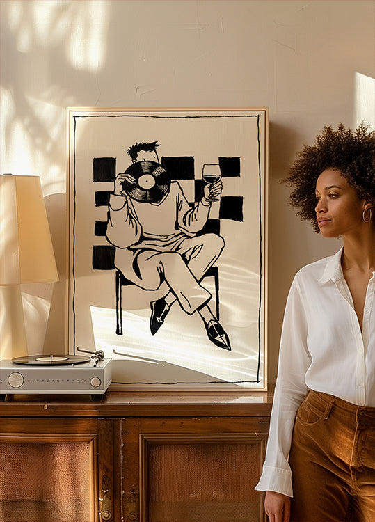Vinyl & Wine Mood Poster - Posterbox