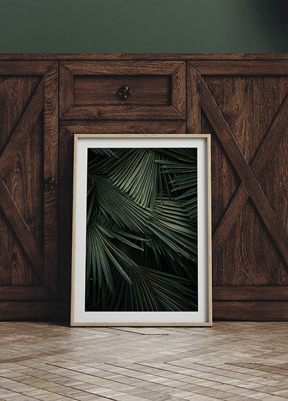 a picture frame with a picture of a palm tree