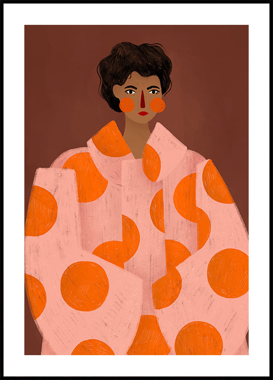 Woman With Orange Dots Plakat - Posterbox