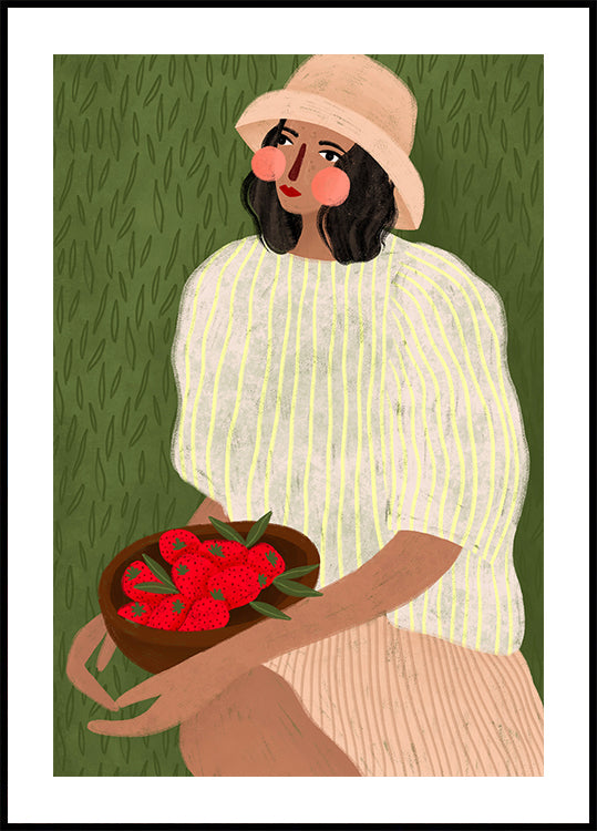 Woman with Strawberries Plakat - Posterbox