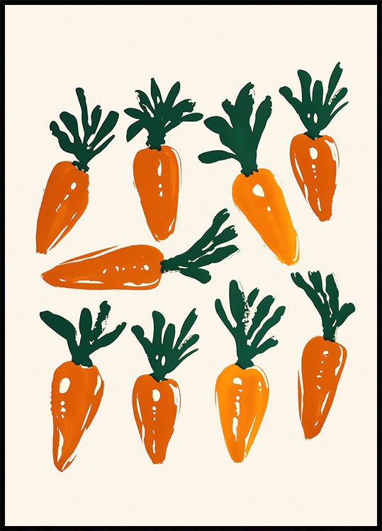 Colorful Carrot Illustration Plakat - Posterbox