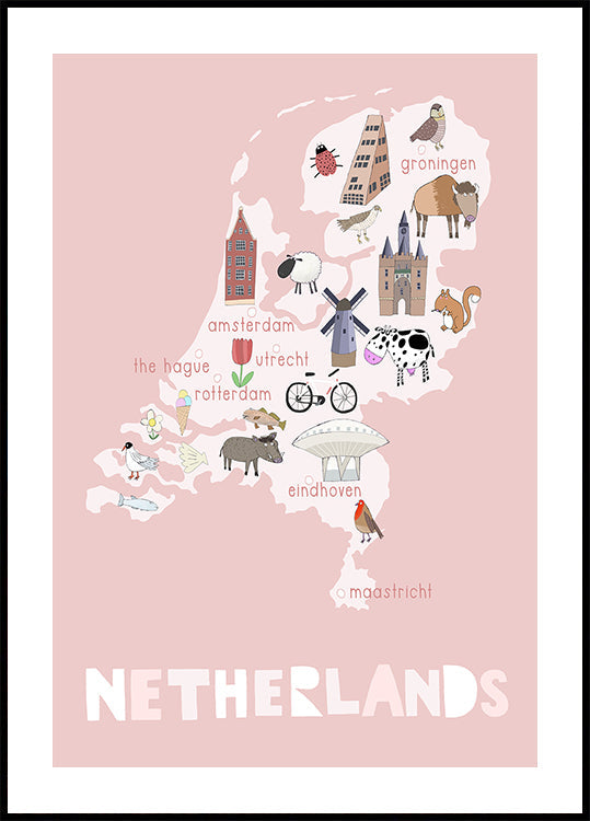 The Netherlands Illustration by Artist Carla Daly Plakat - Posterbox