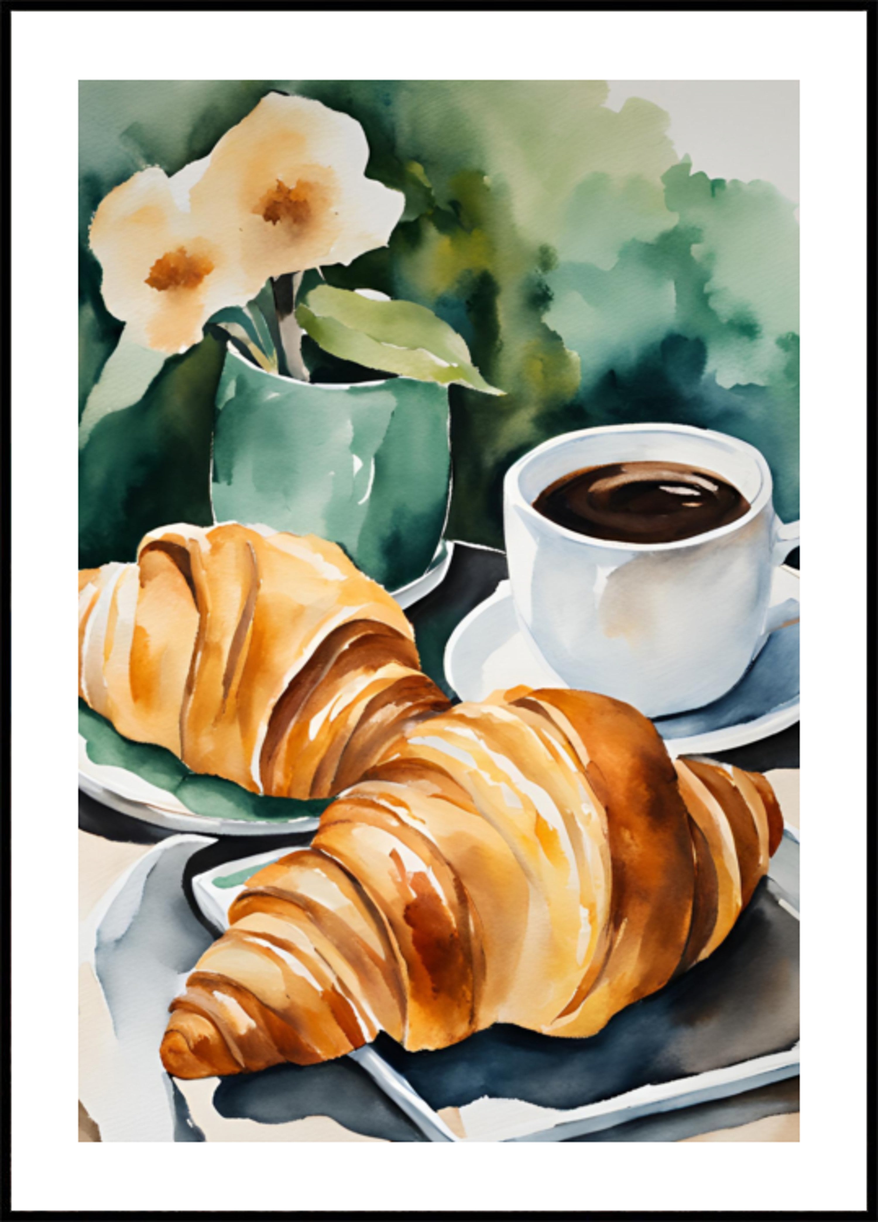 Fresh Croissants and Coffee - Posterbox