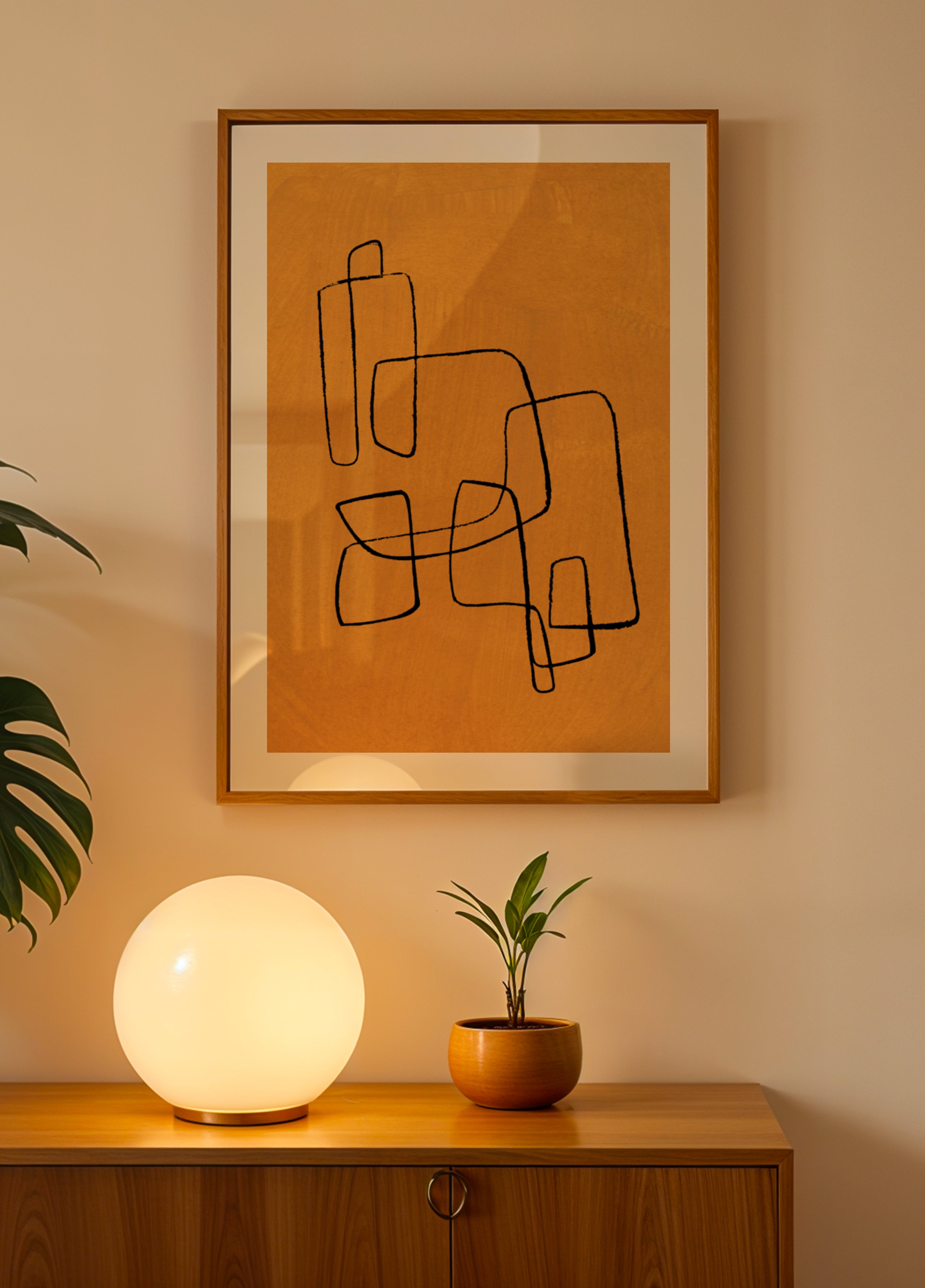 Organic Ochre Lines - Posterbox