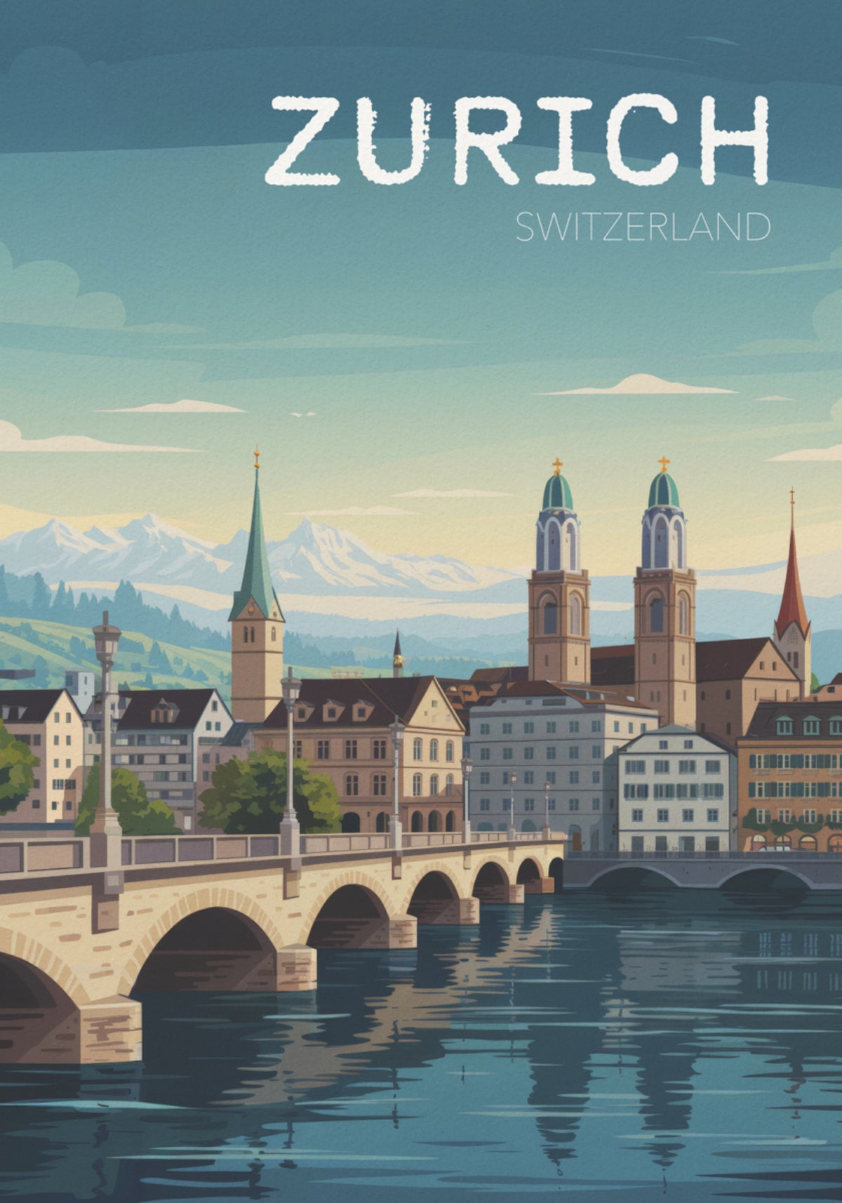 Zürichin Sveitsin kaupunkikuva