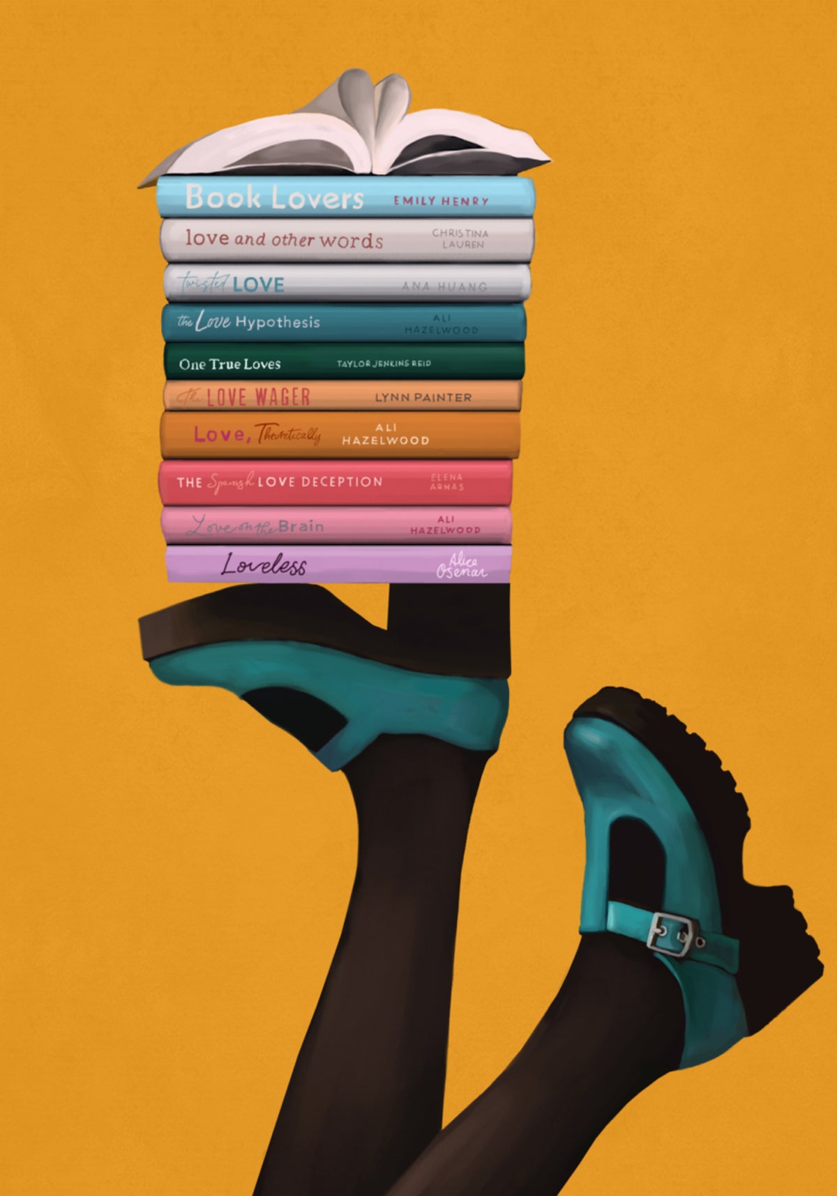 Whimsical Book Lover Feet - Posterbox