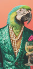 Dapper Parrot with Wine - Posterbox