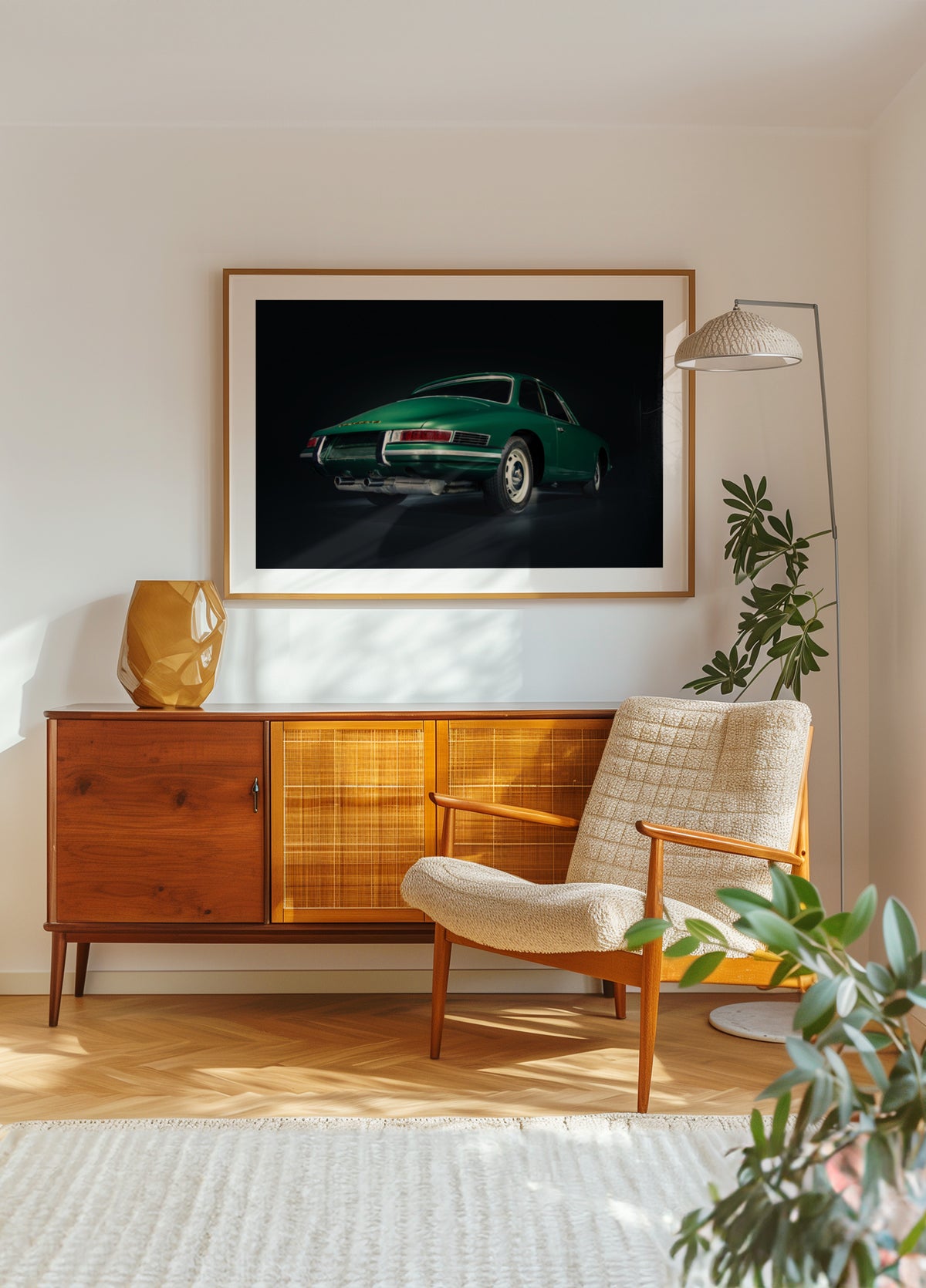 Klassinen vihreä urheiluauto