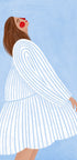 Joyful Woman Blue Stripes - Posterbox