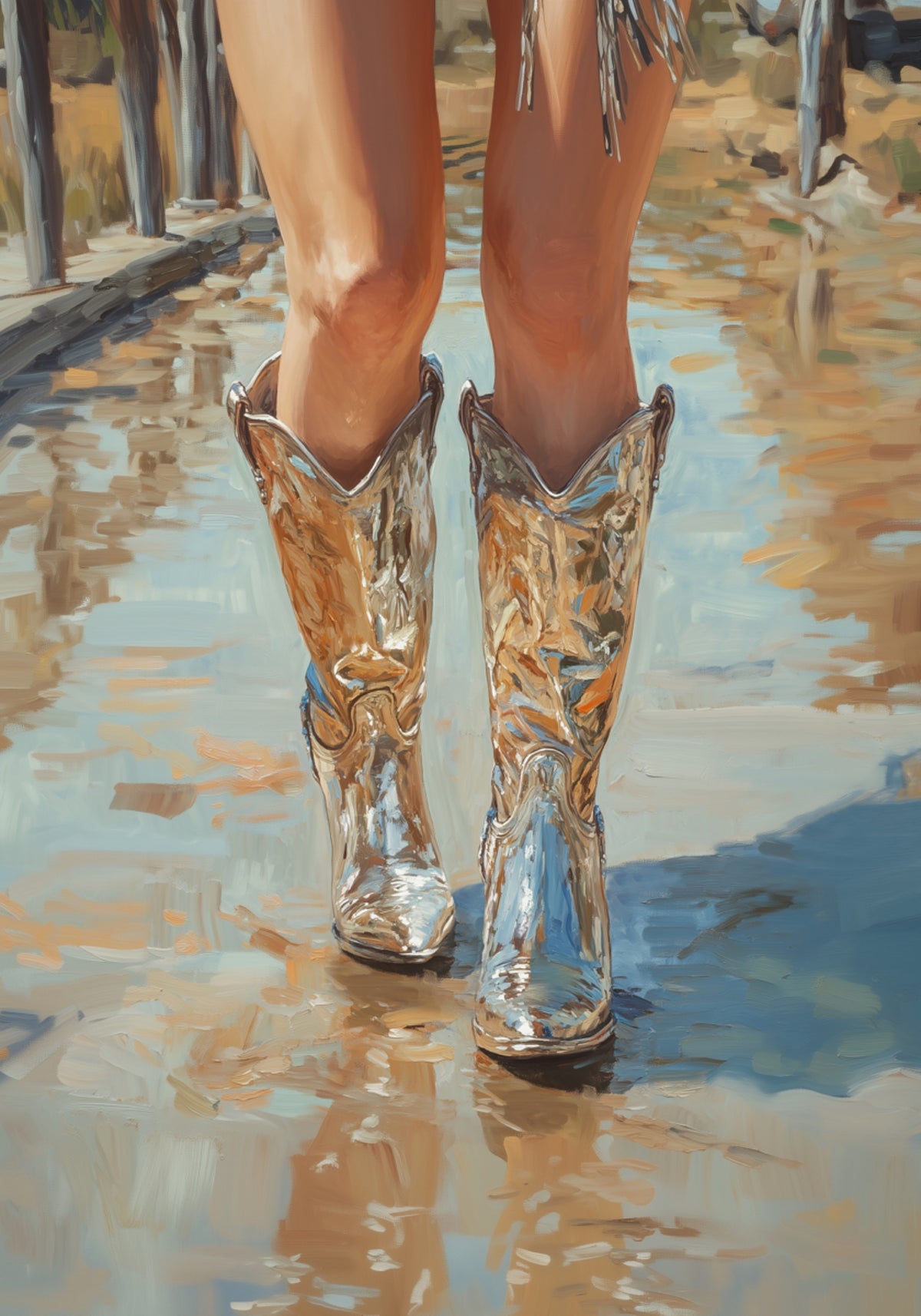 Reflective Cowboy Boots - Posterbox