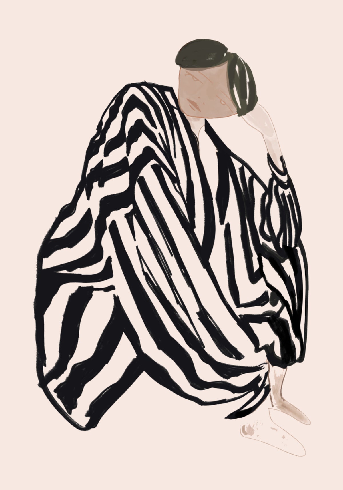 Pensive Striped Figure - Posterbox