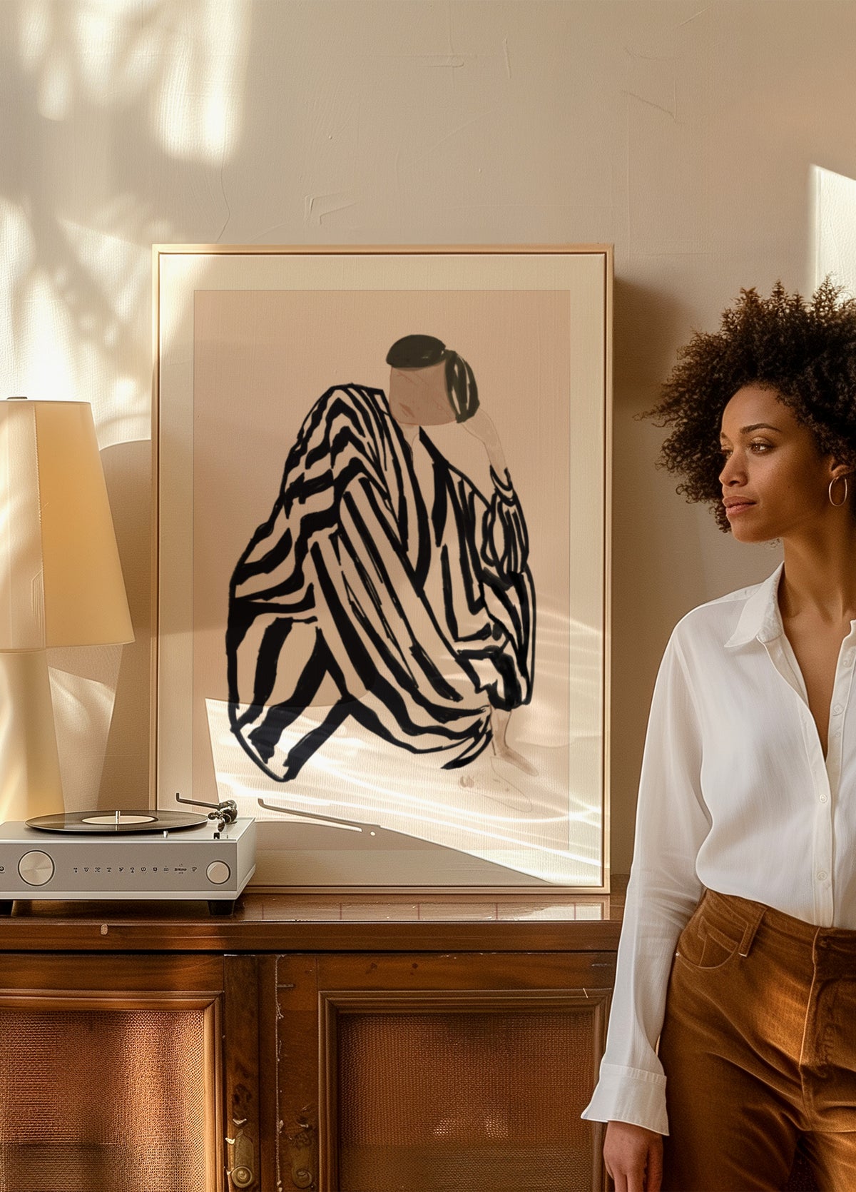 Pensive Striped Figure - Posterbox