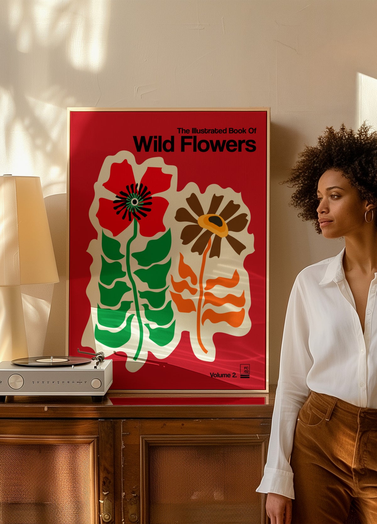 Retro Wildflower Illustration - Posterbox