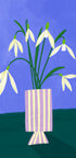 Snowdrops in Striped Vase - Posterbox