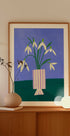 Snowdrops in Striped Vase - Posterbox