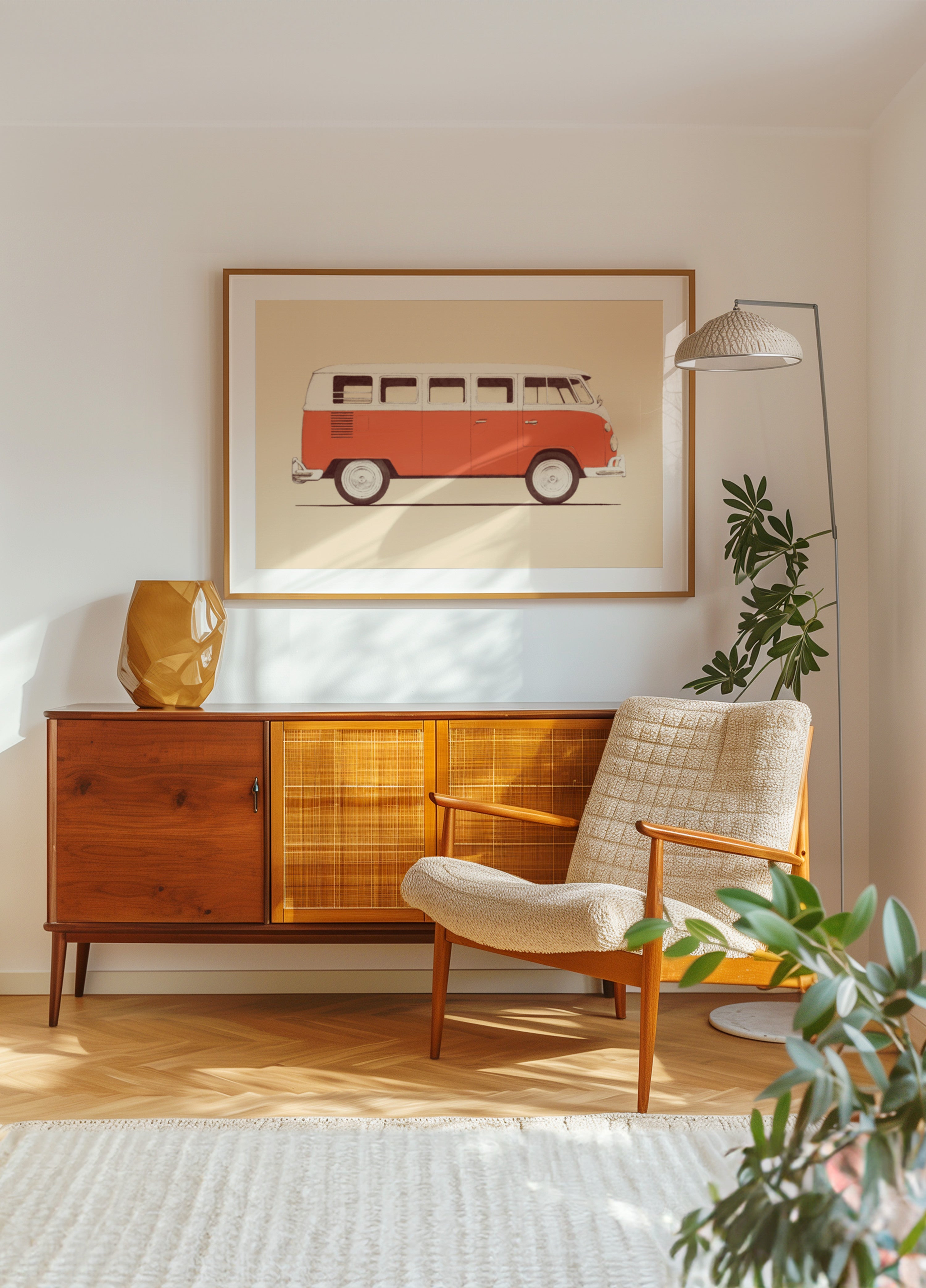Klassinen punainen matkailuauto