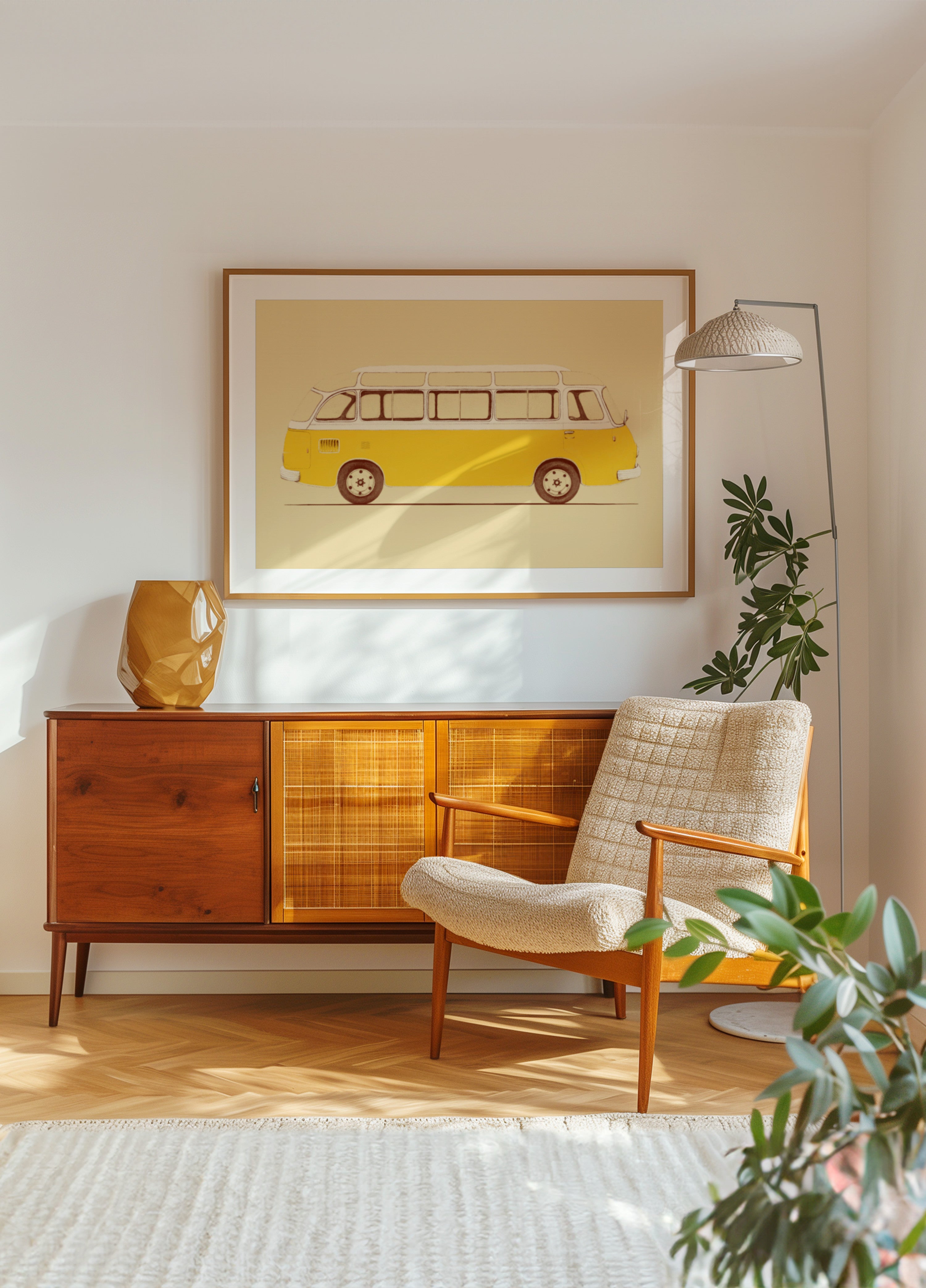 Vintage Keltainen Bussi