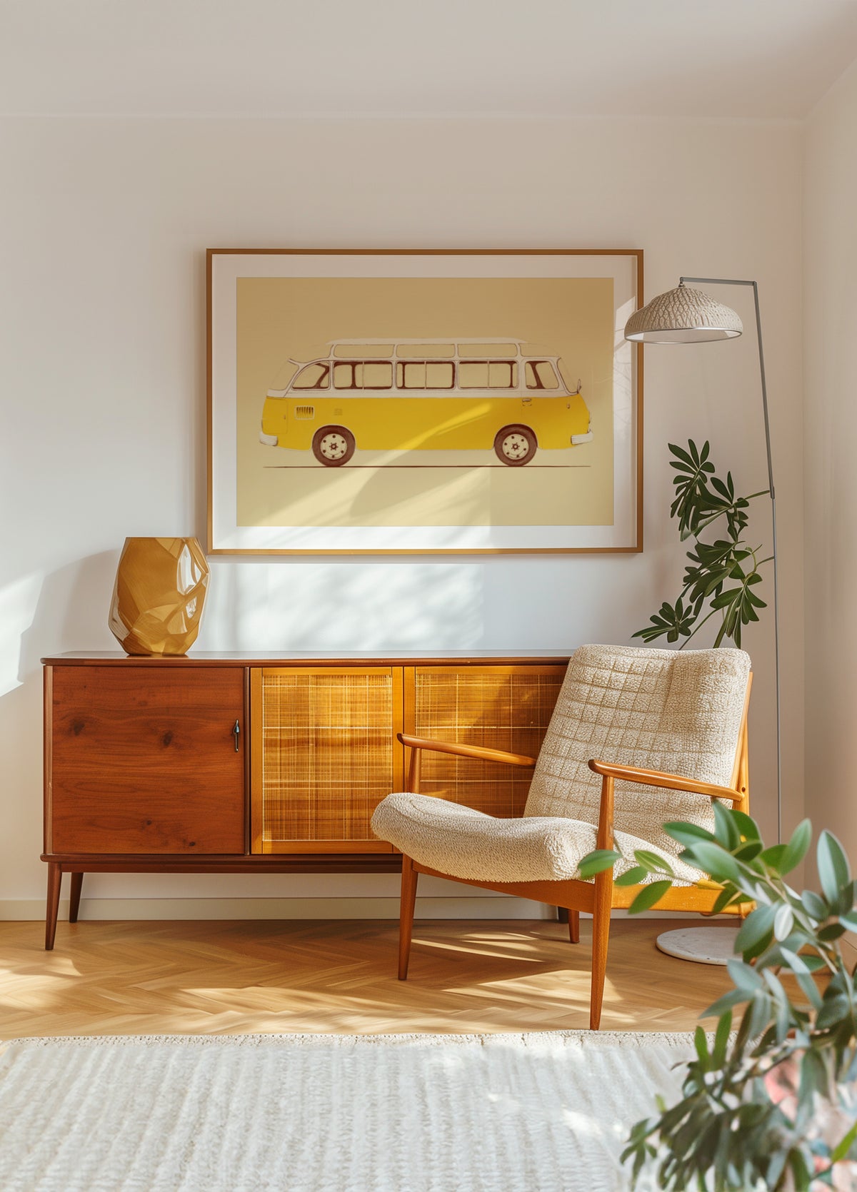 Vintage Keltainen Bussi