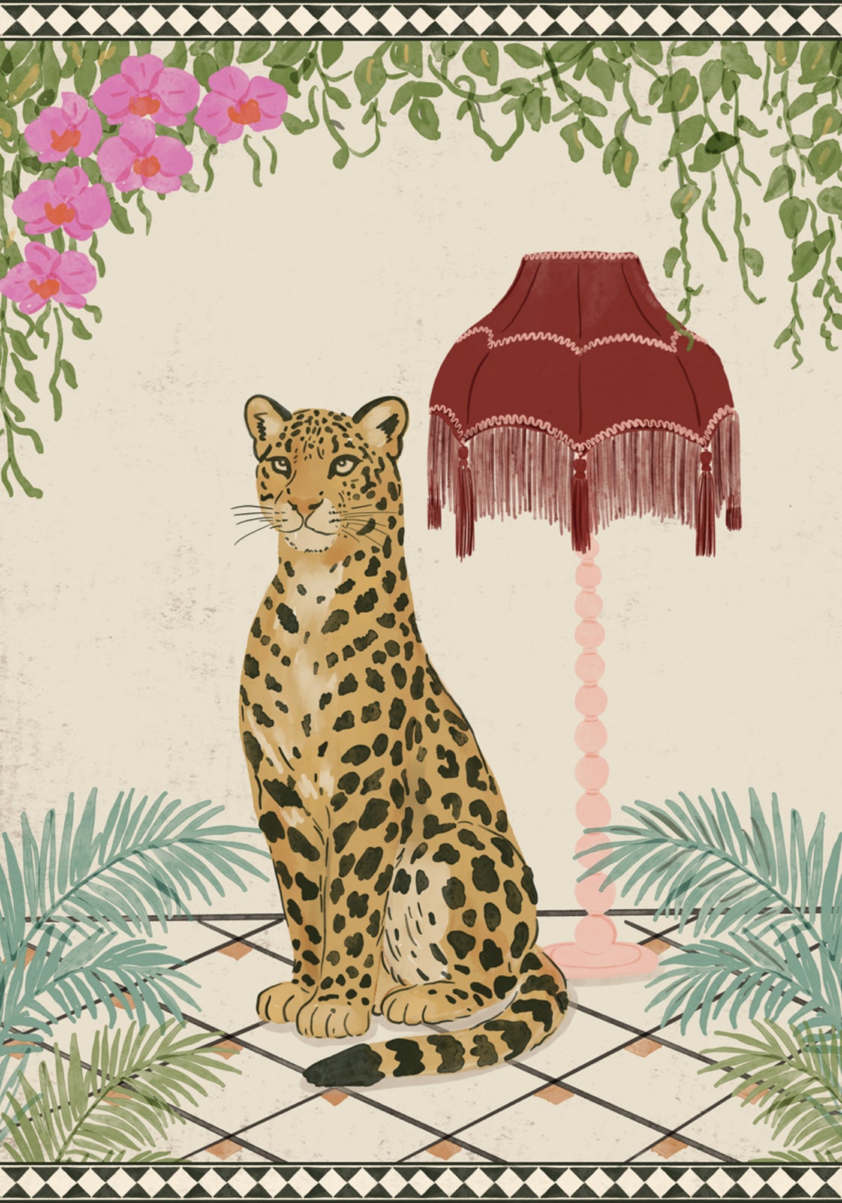 Tyylikäs trooppinen leopardi