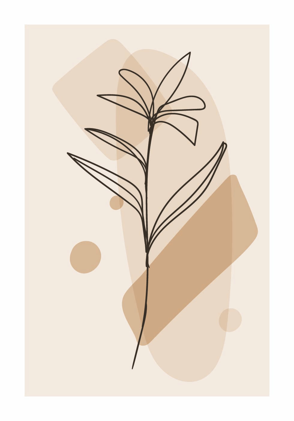 a drawing of a flower on a beige background