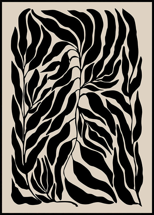 Black Leaf Silhouettes Plakat - Posterbox
