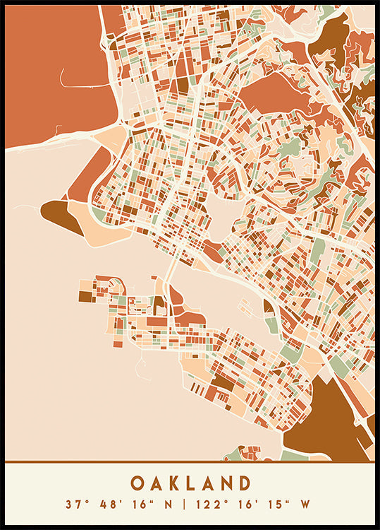 Black Maps Earth Tones 62 Plakat - Posterbox