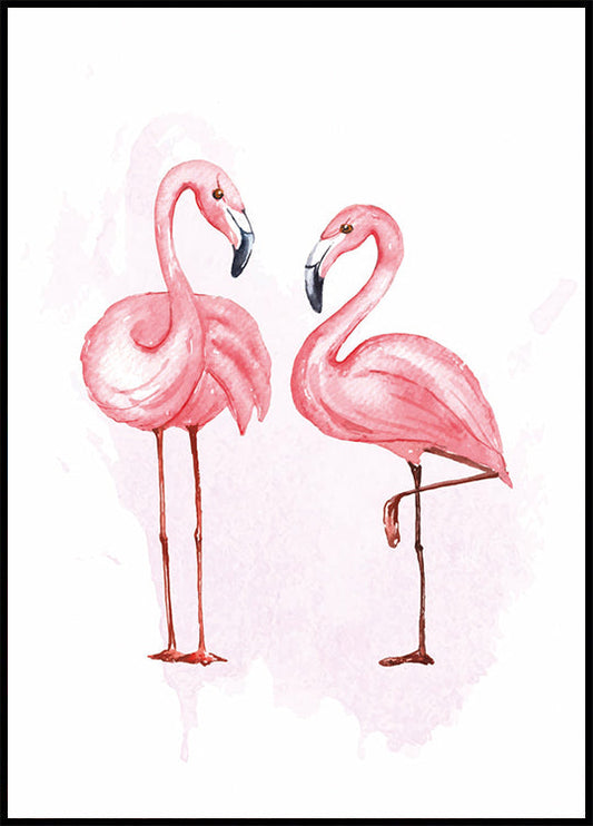 Tyylikäs Flamingo Duet -juliste