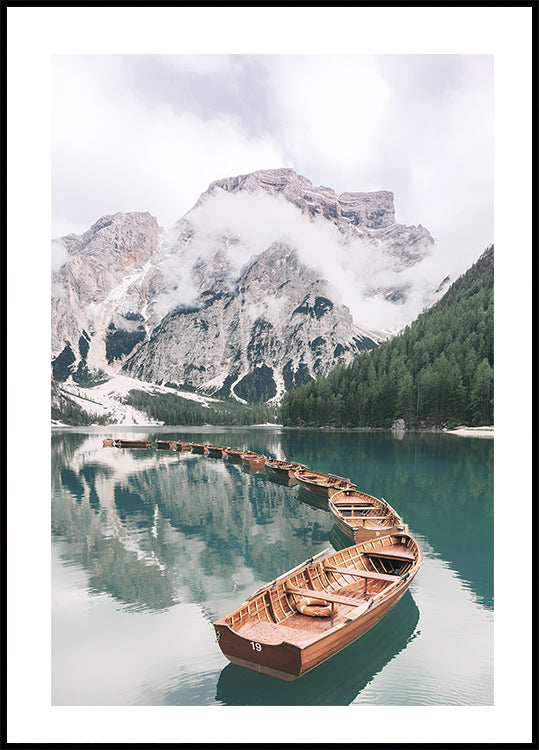 Boats At Braies Lake -juliste 