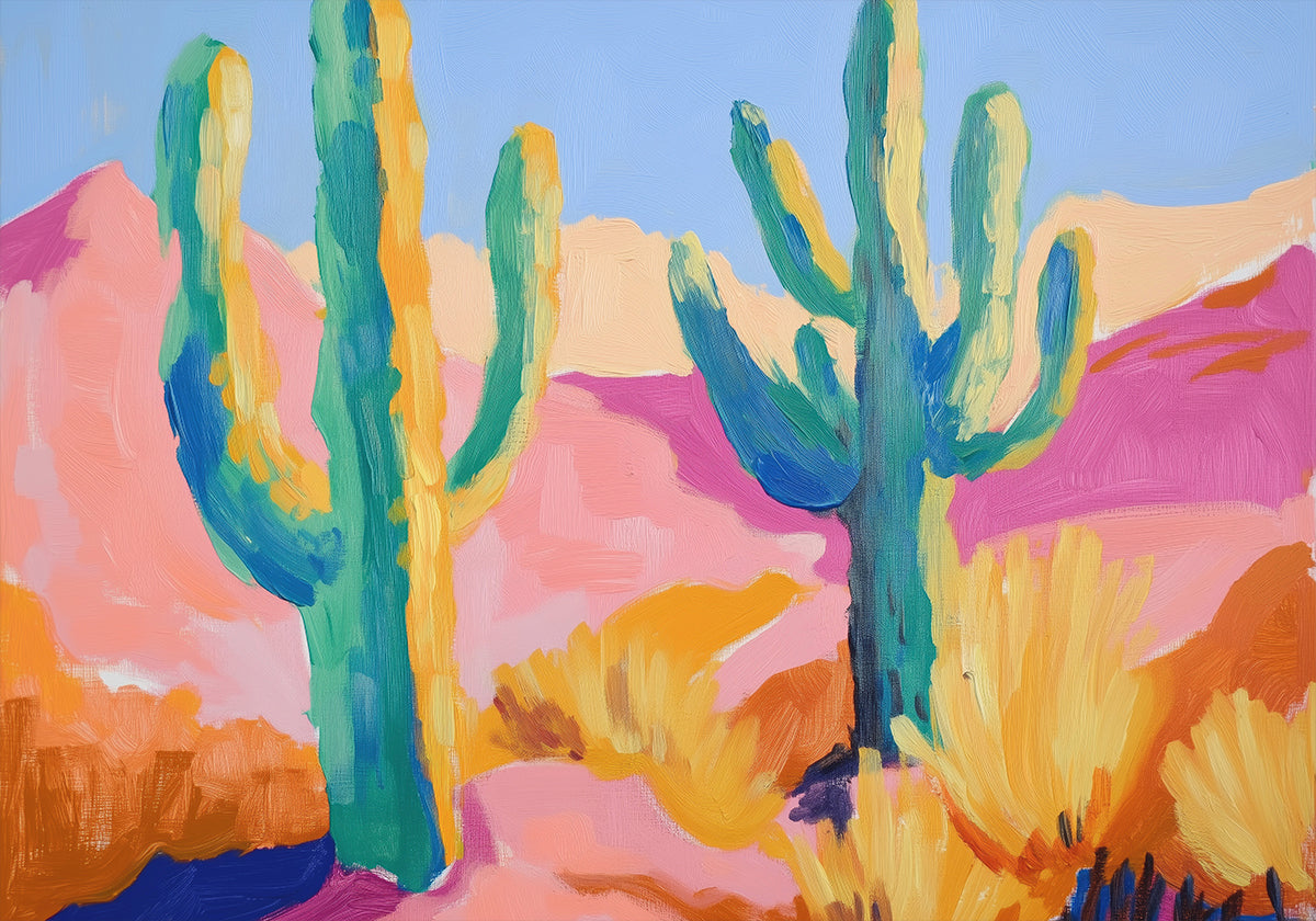 Colorful Cactus Plakat - Posterbox
