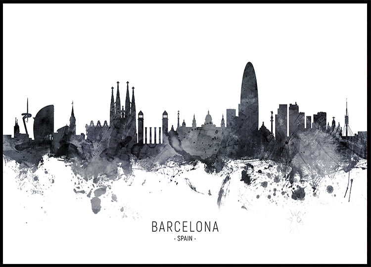 Barcelona Spain Skyline (NEW) - Posterbox
