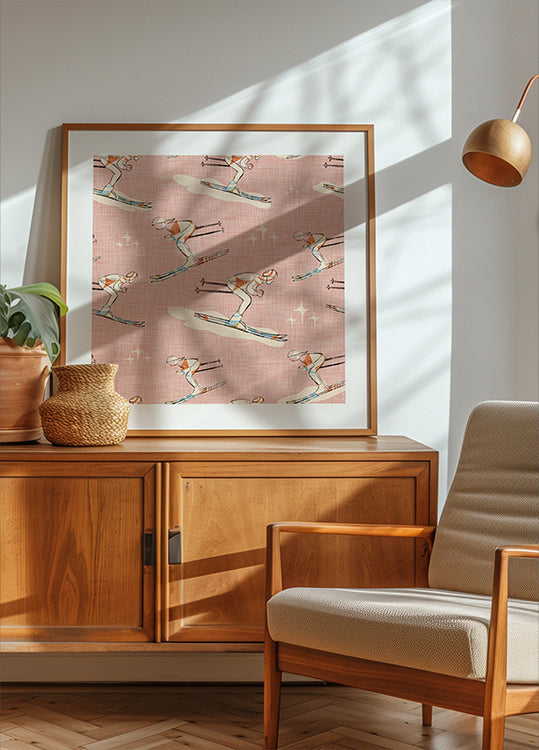 Talviurheilu Retro Vintage Ski Blue.png (UUSI)