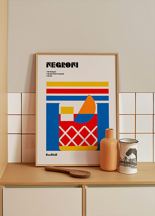 Negroni Bauhaus Cocktail -juliste