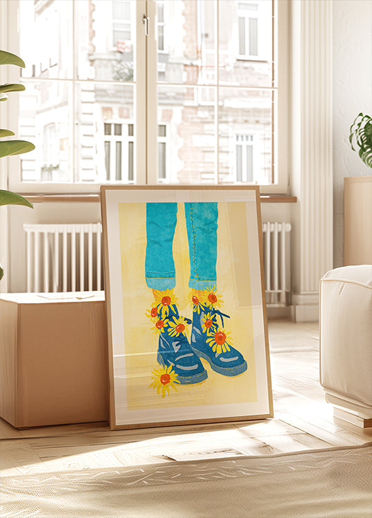 Auringonkukkakävelyjuliste