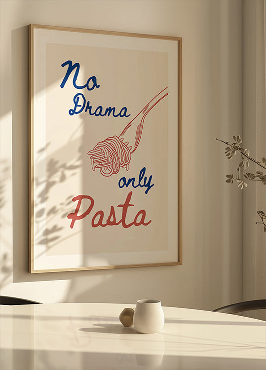 Ei draamaa vain pasta, kuvitus + teksti