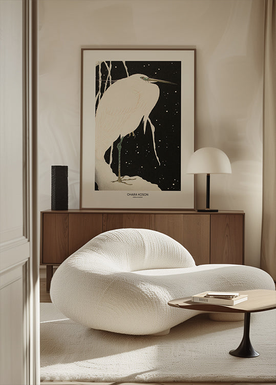 Heron In The Snow -juliste