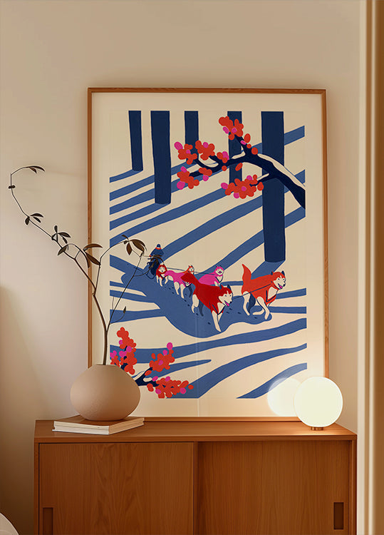 Koiravaljakko lumessa -juliste