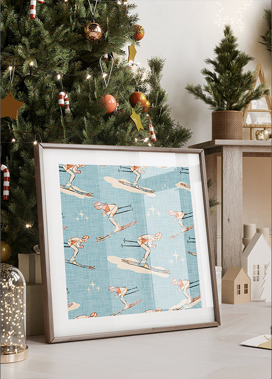 Talviurheilu Retro Vintage Ski Blue.png (UUSI)