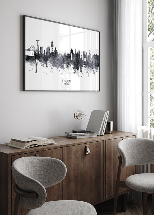 Lissabon Portugalin siluettijuliste