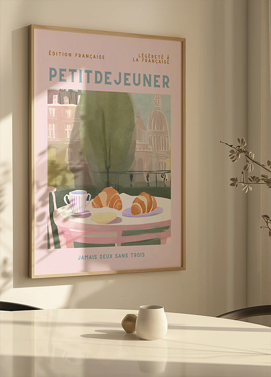 Petit Dejeuner, croissantteja, Pariisi, pastelli