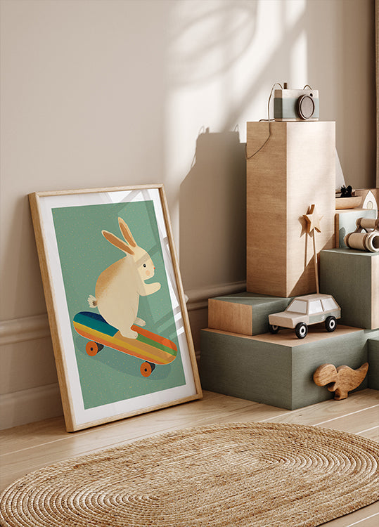Skateboarding Bunny -juliste