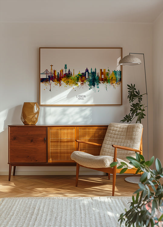 Lissabon Portugalin siluettijuliste