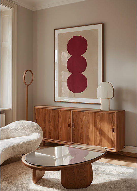 Crimson Symmetrical Shapes -juliste