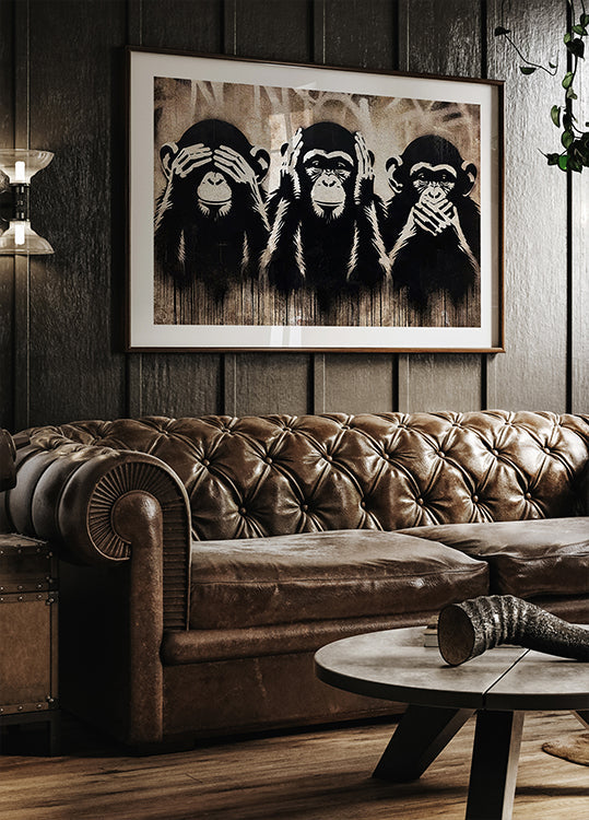 Kolme viisasta apinaa -juliste