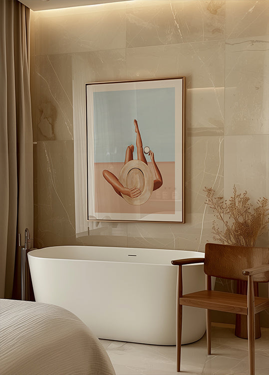 Uima-altaan tytön juliste