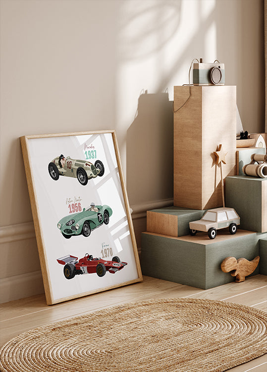 Vintage Racecars -juliste