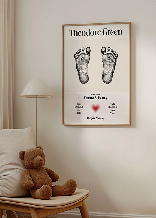 Baby Footprint henkilökohtainen juliste