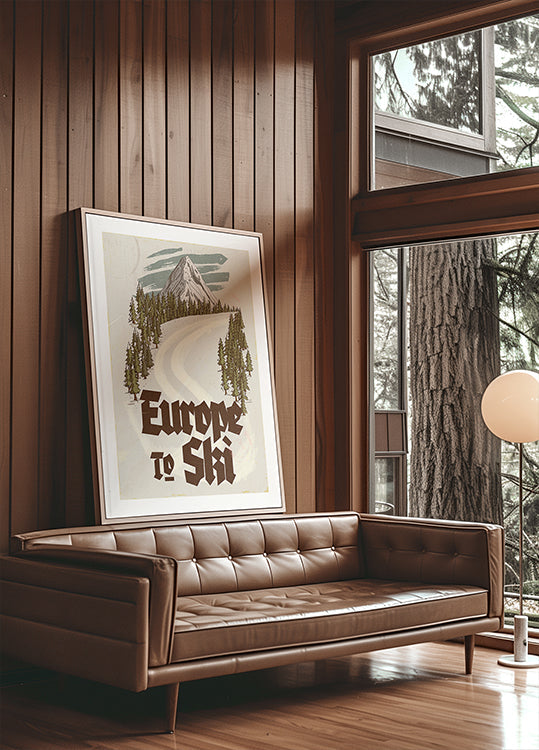 Europe To Ski Vintage Travel -postikortti (UUSI)