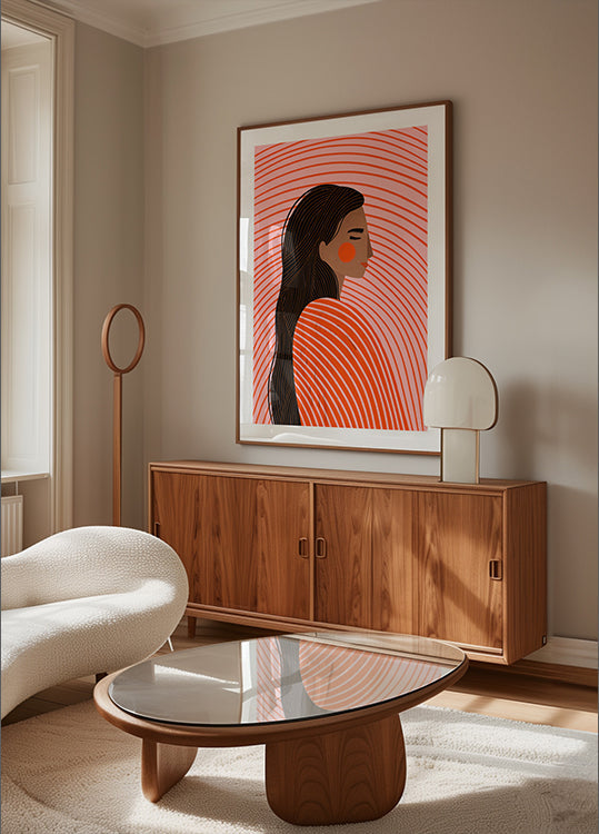 Nainen viivoilla -juliste