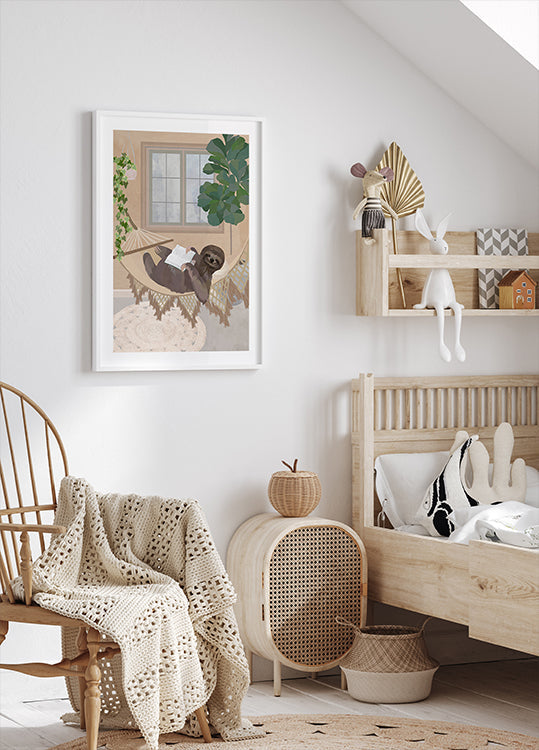 Laiska laiskiainen riippumatossa Juliste