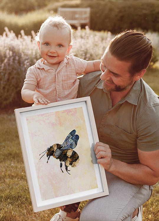 Grunge Watercolour Bee -juliste